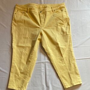 Talbots Girlfriend Flawless Women's Yellow Denim Jean Capri's Size 22 WP
